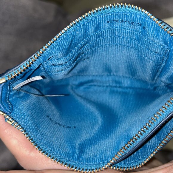 Coach Madison Double Zip Wristlet In Leather Blue F1481-51928 NWOT - Picture 4 of 5